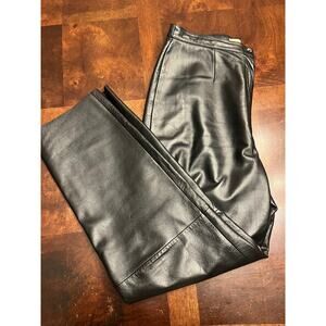 Vintage Apostrophe Black Genuine Leather Pants Size 10 Preowned